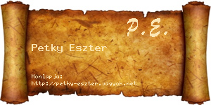 Petky Eszter névjegykártya
