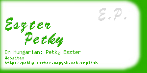 eszter petky business card